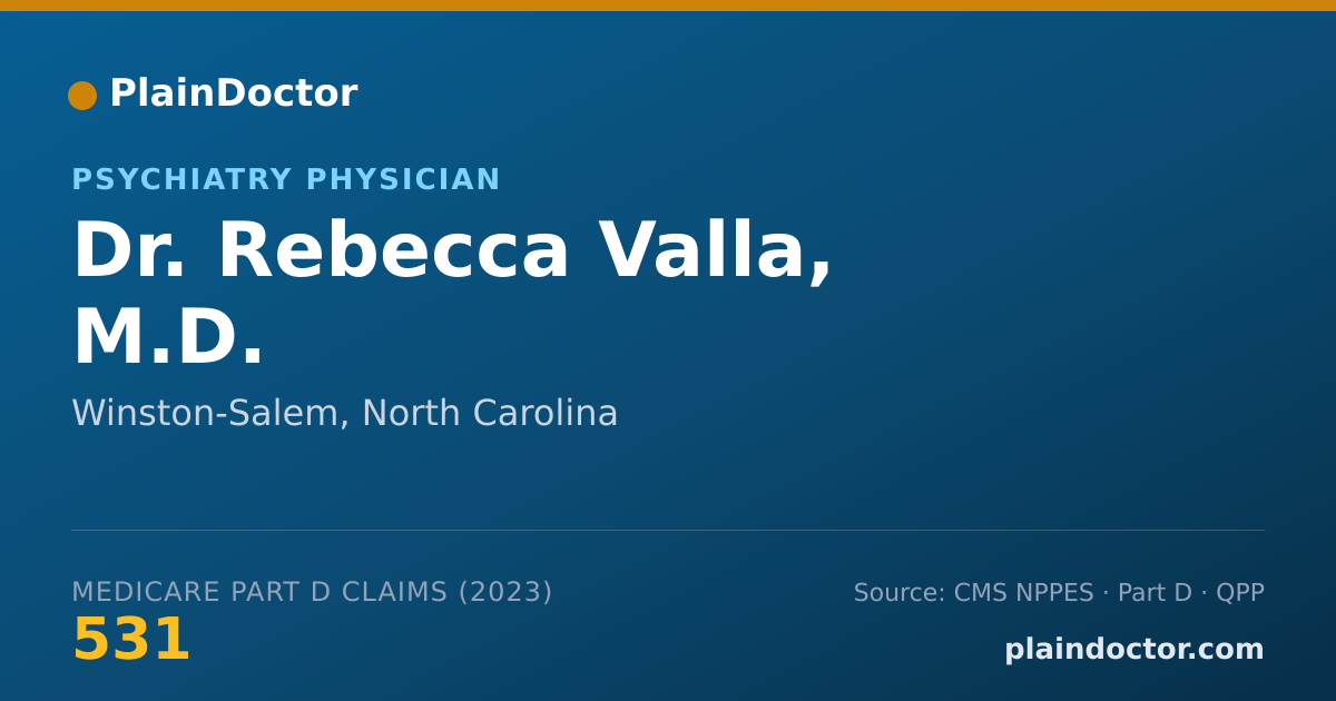 Shareable card for Rebecca Valla, M.D. - Psychiatry Physician, Winston-Salem, NC