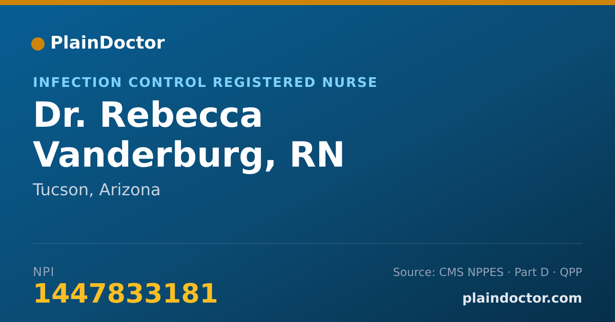 Shareable card for Rebecca Vanderburg, RN - Infection Control Registered Nurse, Tucson, AZ