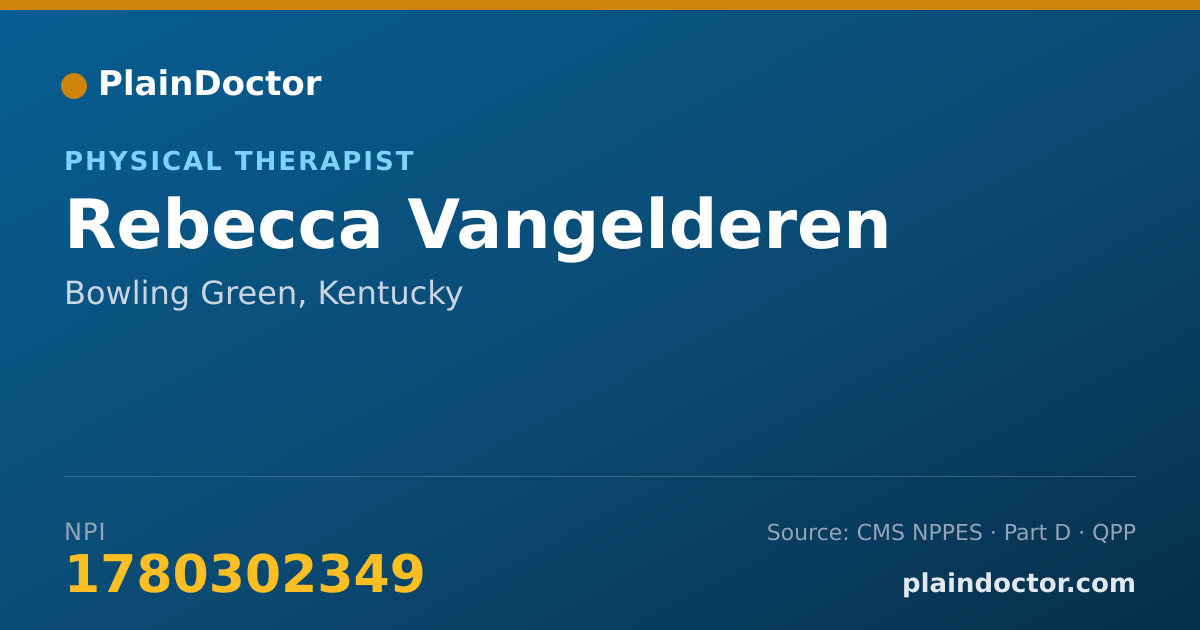 Shareable card for Rebecca Vangelderen - Physical Therapist, Bowling Green, KY