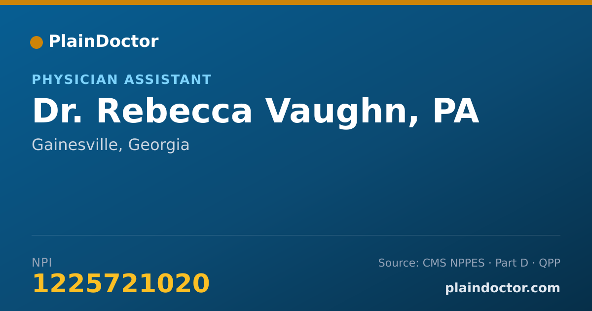 Shareable card for Rebecca Vaughn, PA - Physician Assistant, Gainesville, GA