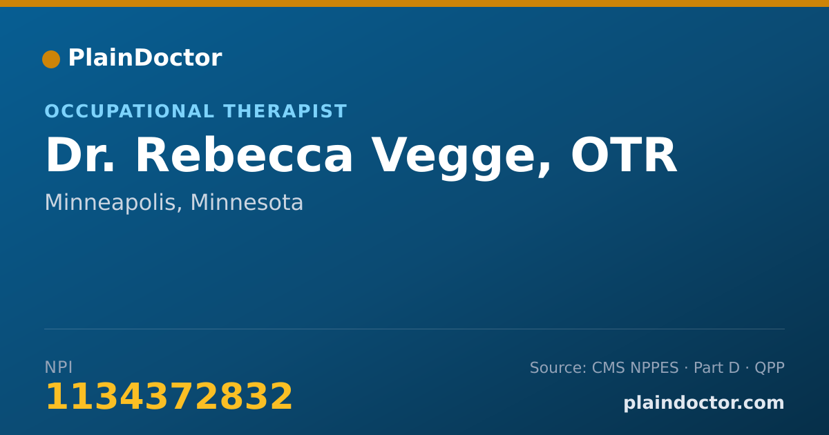 Shareable card for Rebecca Vegge, OTR - Occupational Therapist, Minneapolis, MN