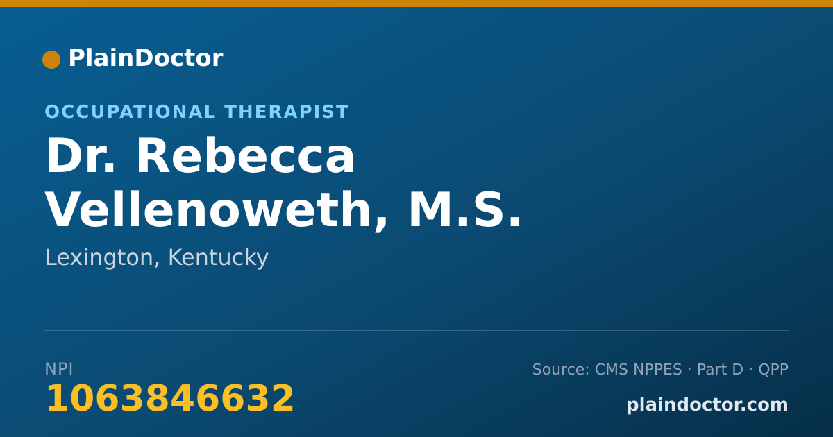 Shareable card for Rebecca Vellenoweth, M.S. OTR/L - Occupational Therapist, Lexington, KY