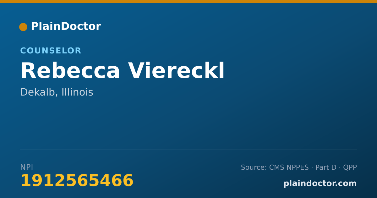 Shareable card for Rebecca Viereckl - Counselor, Dekalb, IL