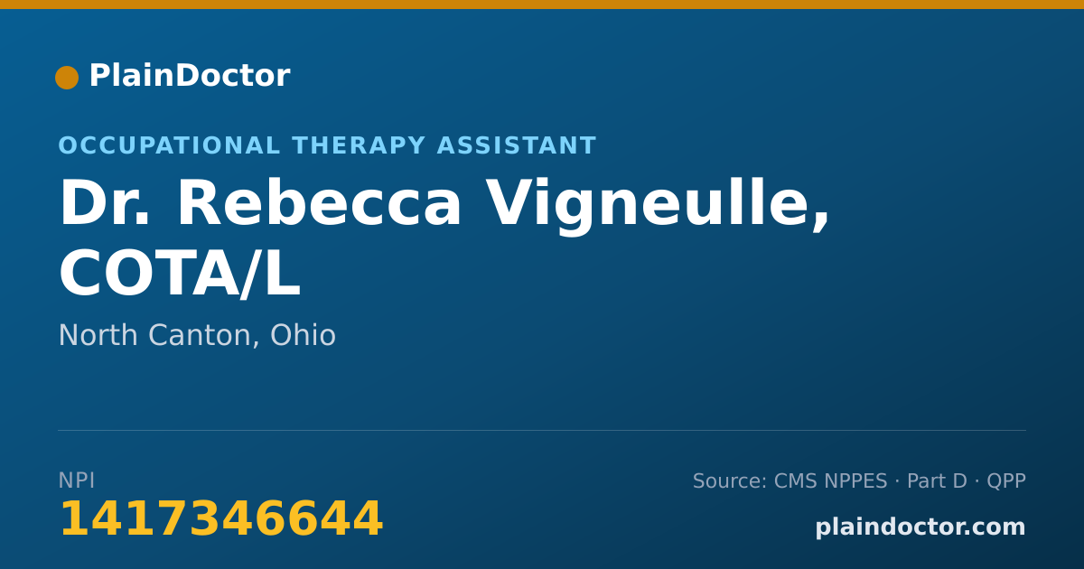 Shareable card for Rebecca Vigneulle, COTA/L - Occupational Therapy Assistant, North Canton, OH