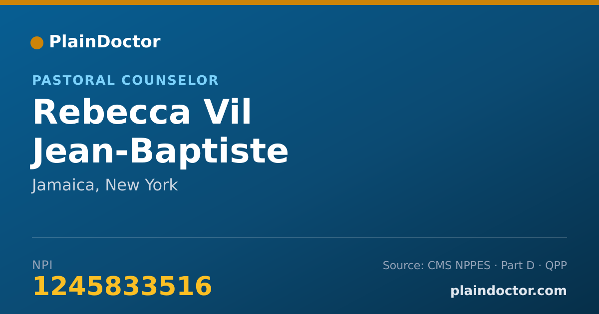 Shareable card for Rebecca Vil Jean-Baptiste - Pastoral Counselor, Jamaica, NY