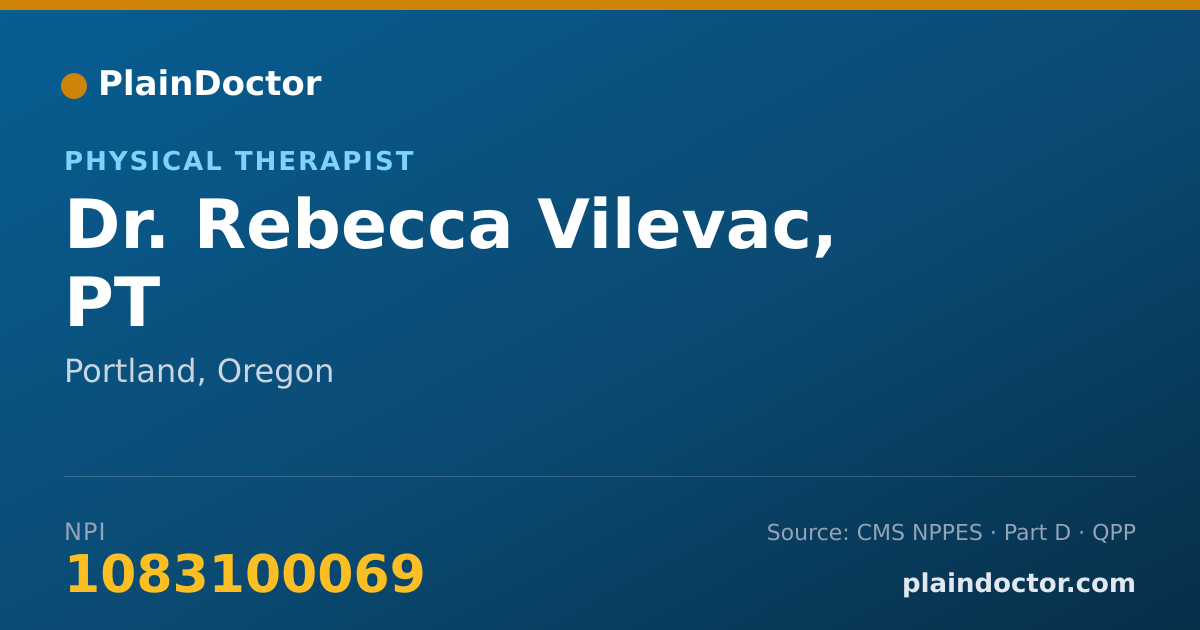 Shareable card for Rebecca Vilevac, PT - Physical Therapist, Portland, OR