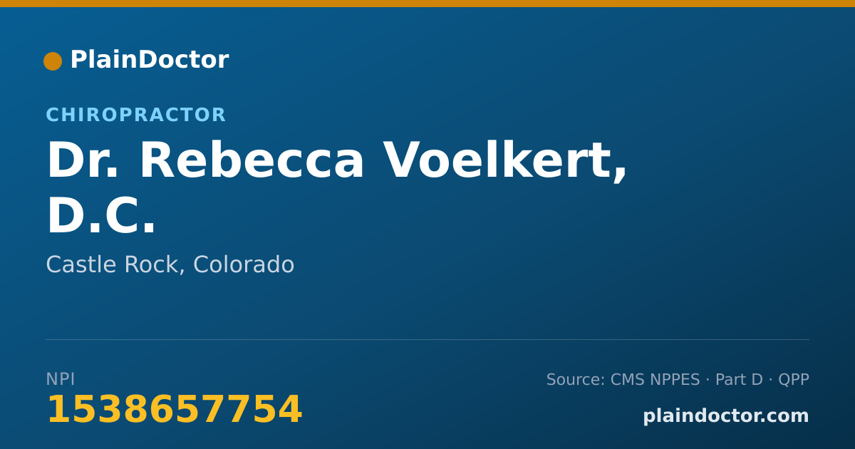 Shareable card for Rebecca Voelkert, D.C. - Chiropractor, Castle Rock, CO