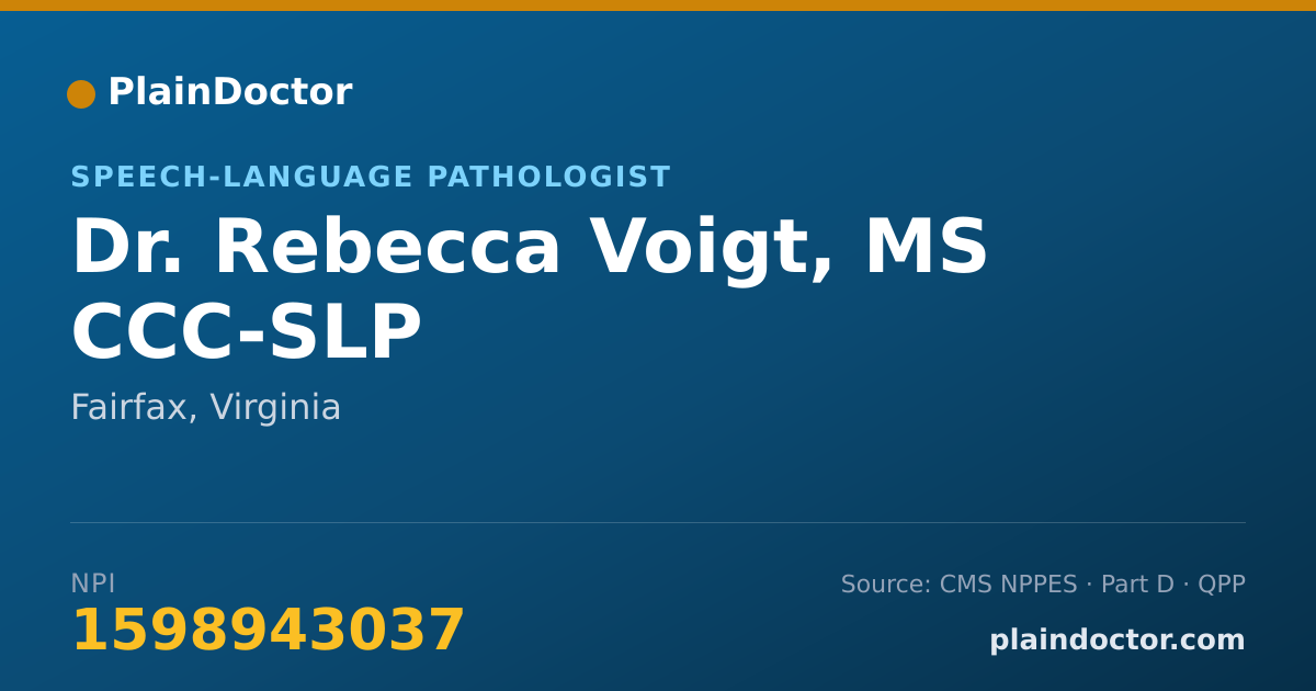 Shareable card for Rebecca Voigt, MS CCC-SLP - Speech-Language Pathologist, Fairfax, VA
