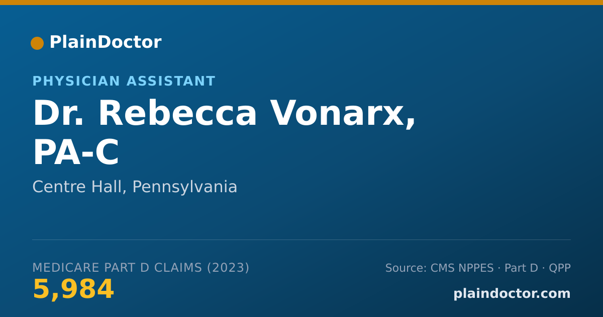Shareable card for Rebecca Vonarx, PA-C - Physician Assistant, Centre Hall, PA