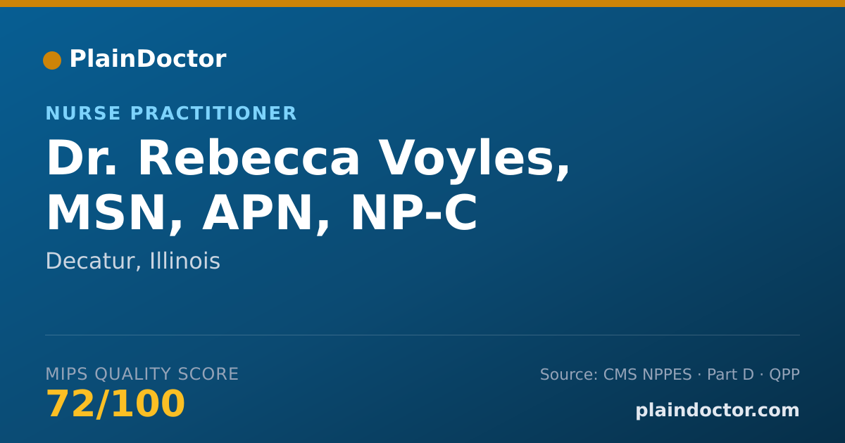 Shareable card for Rebecca Voyles, MSN, APN, NP-C - Nurse Practitioner, Decatur, IL