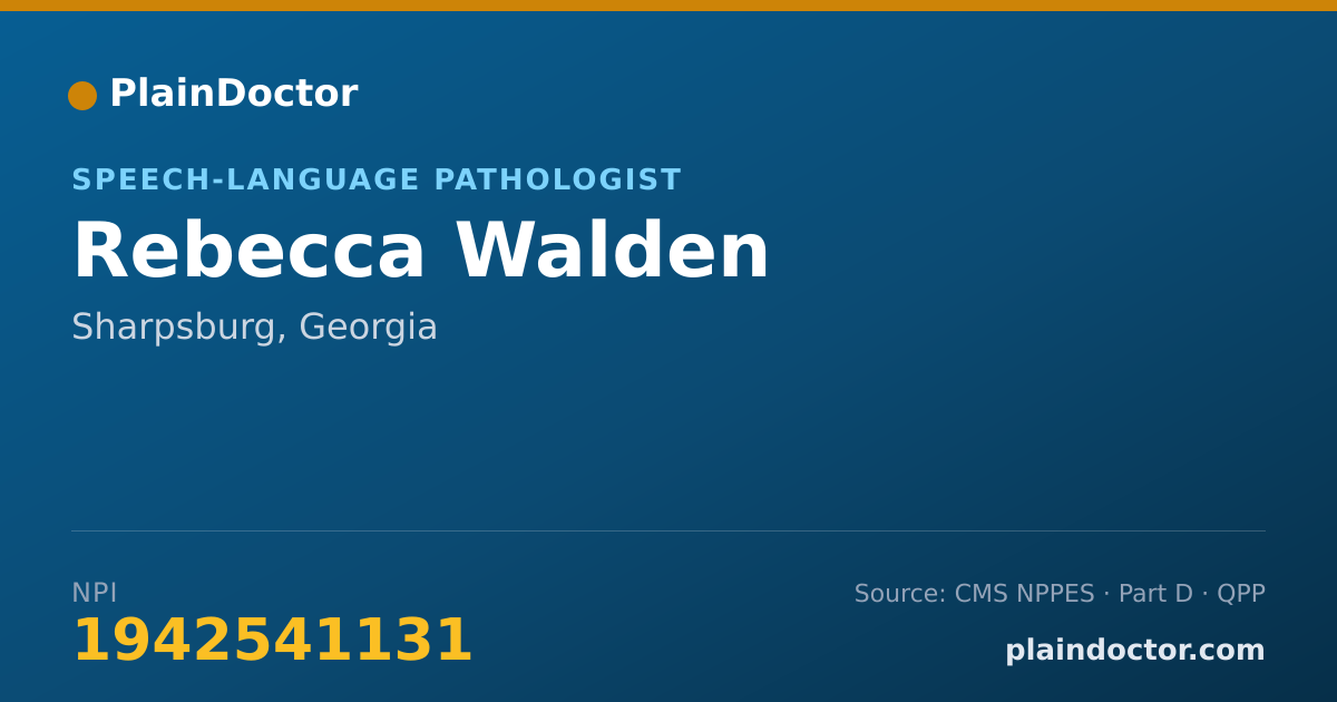 Shareable card for Rebecca Walden - Speech-Language Pathologist, Sharpsburg, GA
