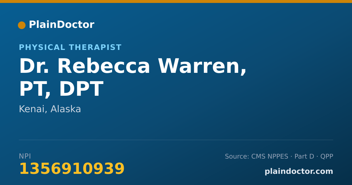 Shareable card for Rebecca Warren, PT, DPT - Physical Therapist, Kenai, AK