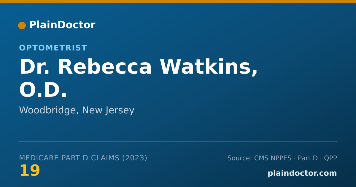Shareable card for Rebecca Watkins, O.D. - Optometrist, Woodbridge, NJ