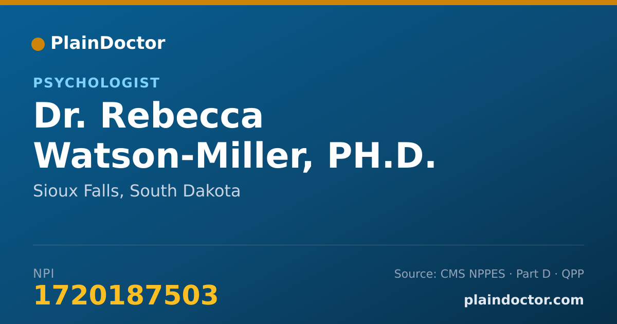 Shareable card for Rebecca Watson-Miller, PH.D. - Psychologist, Sioux Falls, SD