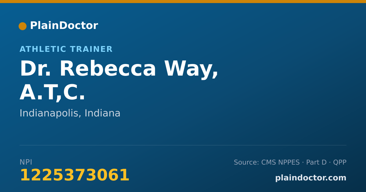 Shareable card for Rebecca Way, A.T,C. - Athletic Trainer, Indianapolis, IN