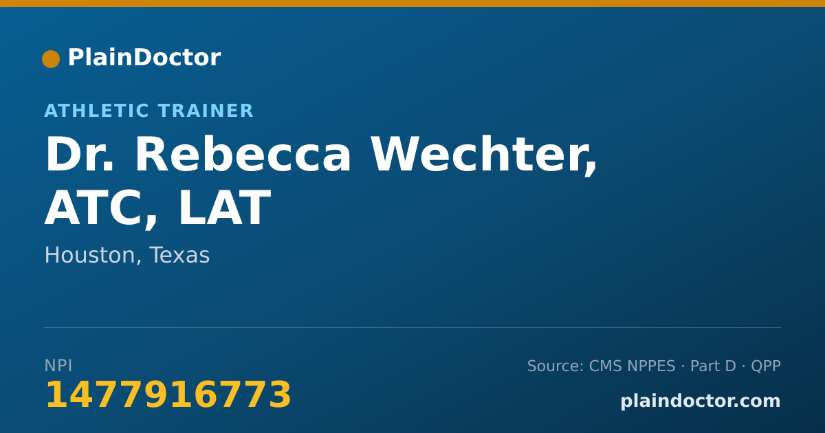 Shareable card for Rebecca Wechter, ATC, LAT - Athletic Trainer, Houston, TX