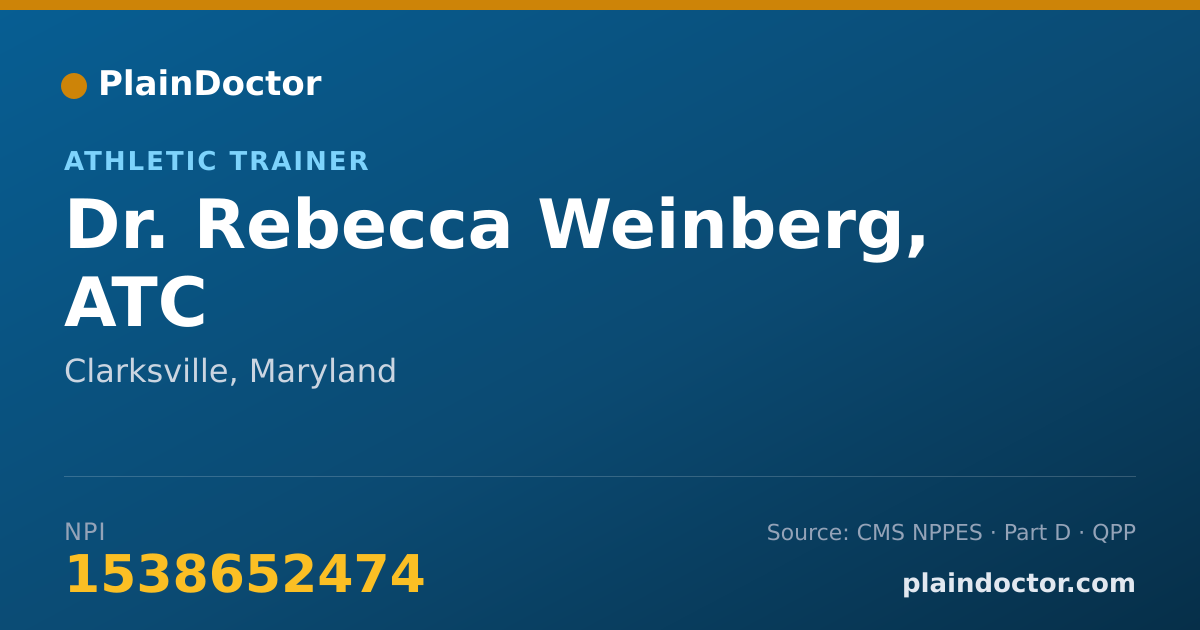 Shareable card for Rebecca Weinberg, ATC - Athletic Trainer, Clarksville, MD