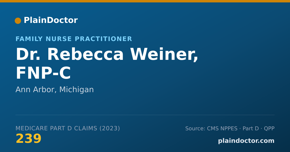 Shareable card for Rebecca Weiner, FNP-C - Family Nurse Practitioner, Ann Arbor, MI