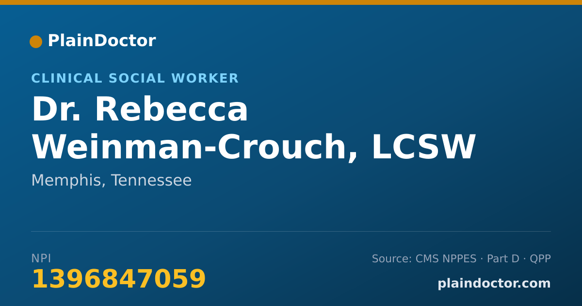 Shareable card for Rebecca Weinman-Crouch, LCSW - Clinical Social Worker, Memphis, TN