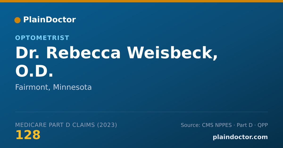 Shareable card for Rebecca Weisbeck, O.D. - Optometrist, Fairmont, MN