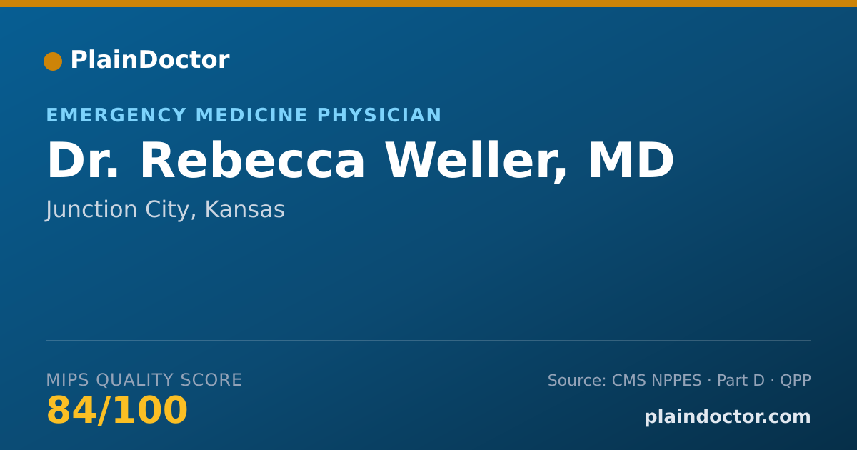 Shareable card for Rebecca Weller, MD - Emergency Medicine Physician, Junction City, KS