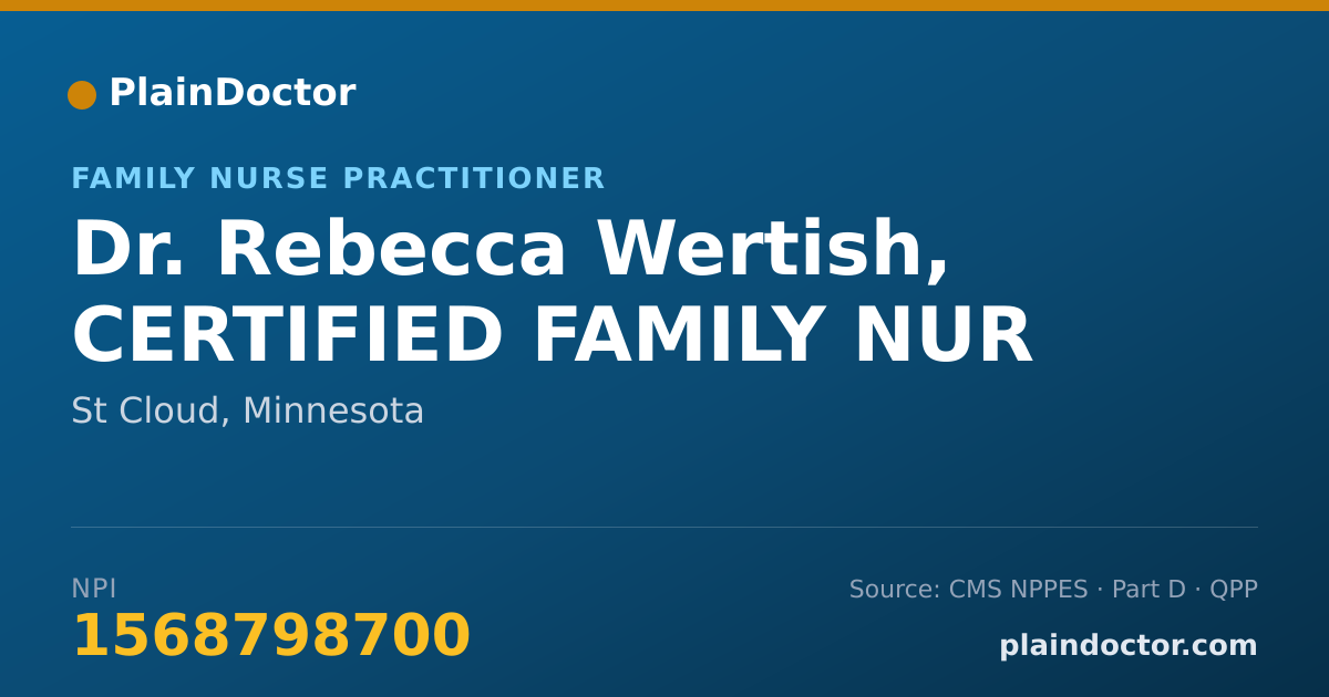 Shareable card for Rebecca Wertish, CERTIFIED FAMILY NUR - Family Nurse Practitioner, St Cloud, MN