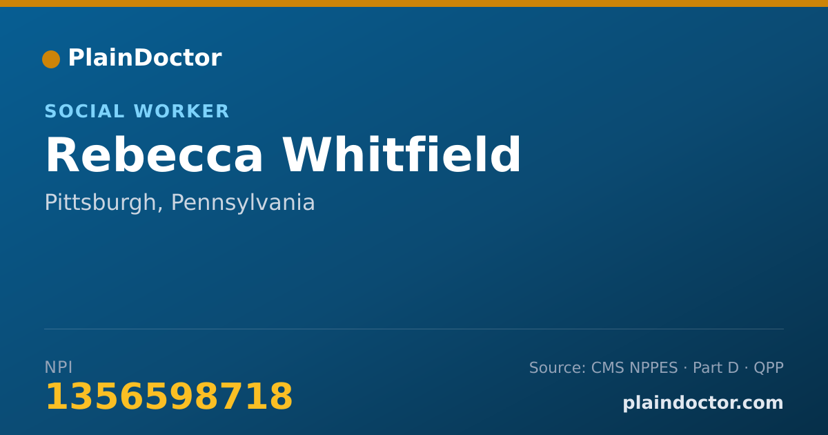 Shareable card for Rebecca Whitfield - Social Worker, Pittsburgh, PA