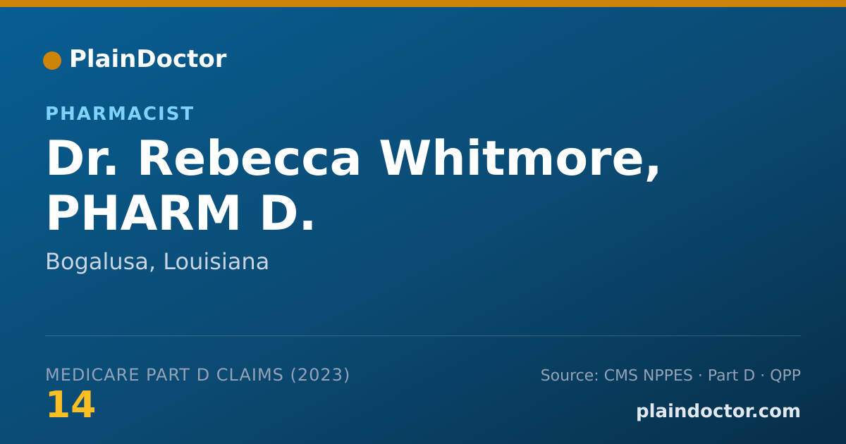Shareable card for Rebecca Whitmore, PHARM D. - Pharmacist, Bogalusa, LA