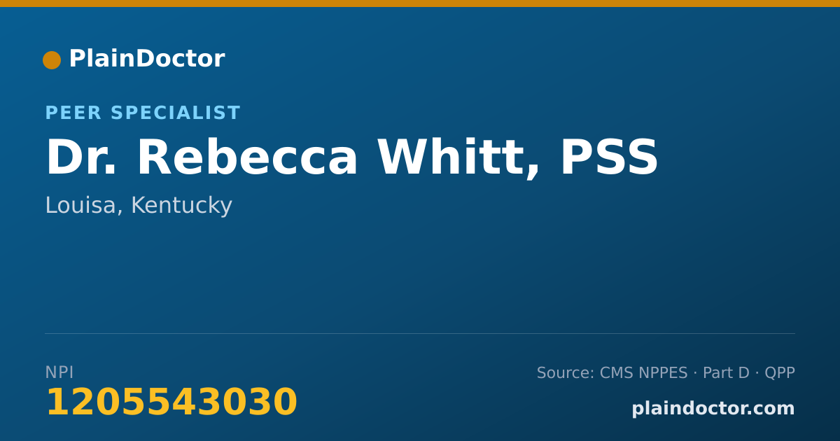 Shareable card for Rebecca Whitt, PSS - Peer Specialist, Louisa, KY
