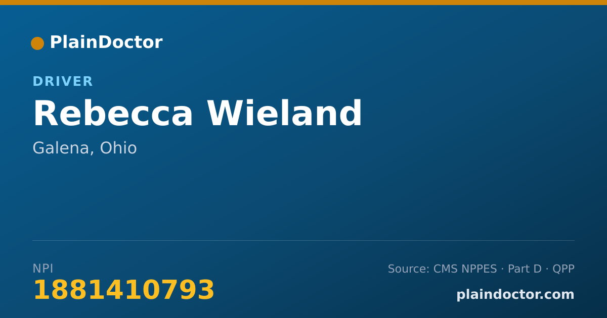 Shareable card for Rebecca Wieland - Driver, Galena, OH