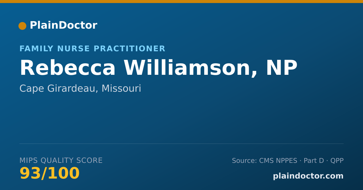 Shareable card for Rebecca Williamson, NP - Family Nurse Practitioner, Cape Girardeau, MO