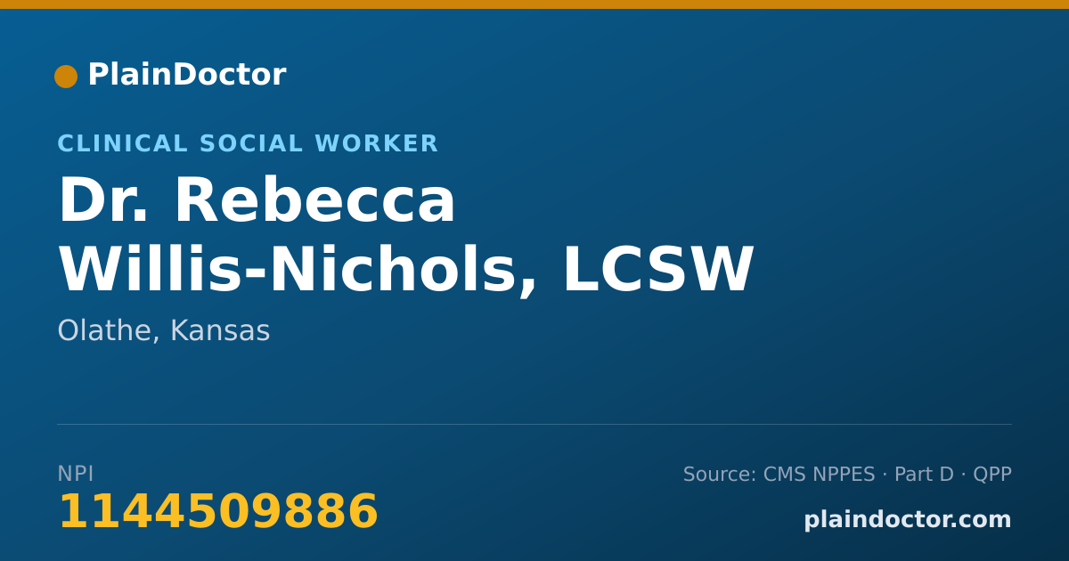 Shareable card for Rebecca Willis-Nichols, LCSW - Clinical Social Worker, Olathe, KS