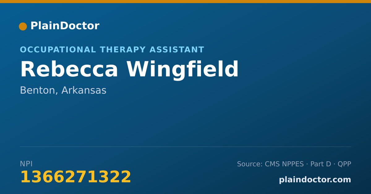 Shareable card for Rebecca Wingfield - Occupational Therapy Assistant, Benton, AR