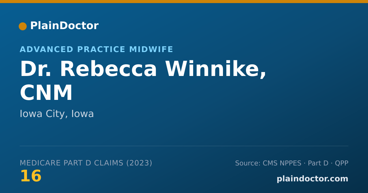 Shareable card for Rebecca Winnike, CNM - Advanced Practice Midwife, Iowa City, IA