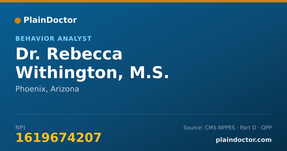 Shareable card for Rebecca Withington, M.S. - Behavior Analyst, Phoenix, AZ