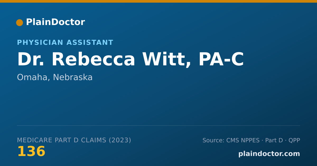 Shareable card for Rebecca Witt, PA-C - Physician Assistant, Omaha, NE