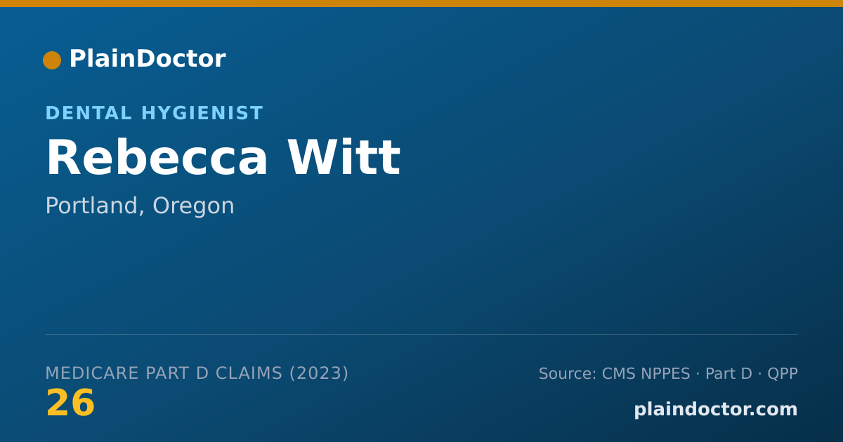 Shareable card for Rebecca Witt - Dental Hygienist, Portland, OR