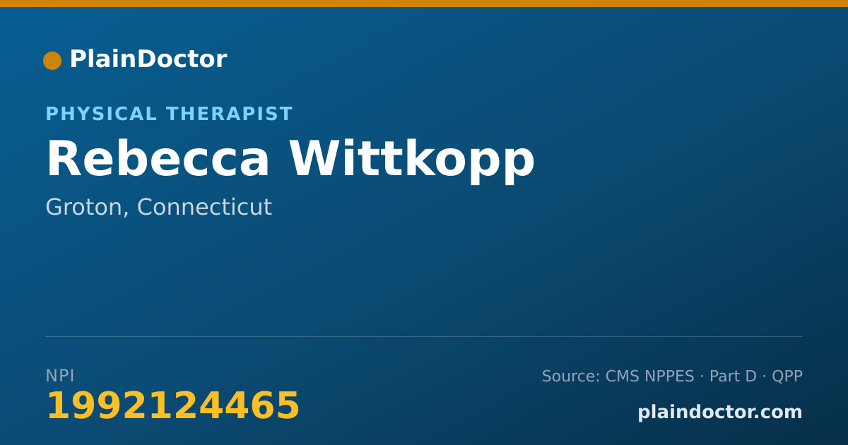Shareable card for Rebecca Wittkopp - Physical Therapist, Groton, CT