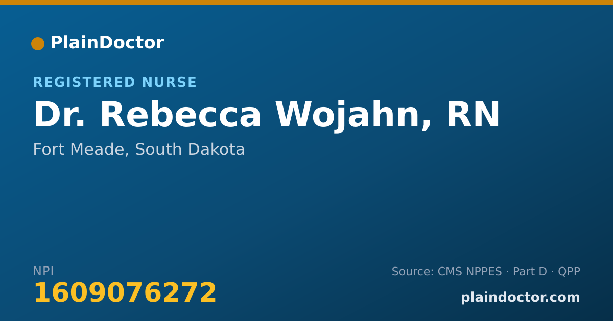 Shareable card for Rebecca Wojahn, RN - Registered Nurse, Fort Meade, SD