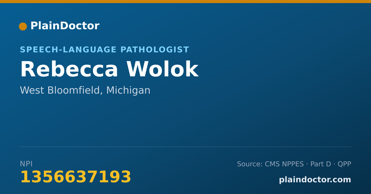 Shareable card for Rebecca Wolok - Speech-Language Pathologist, West Bloomfield, MI