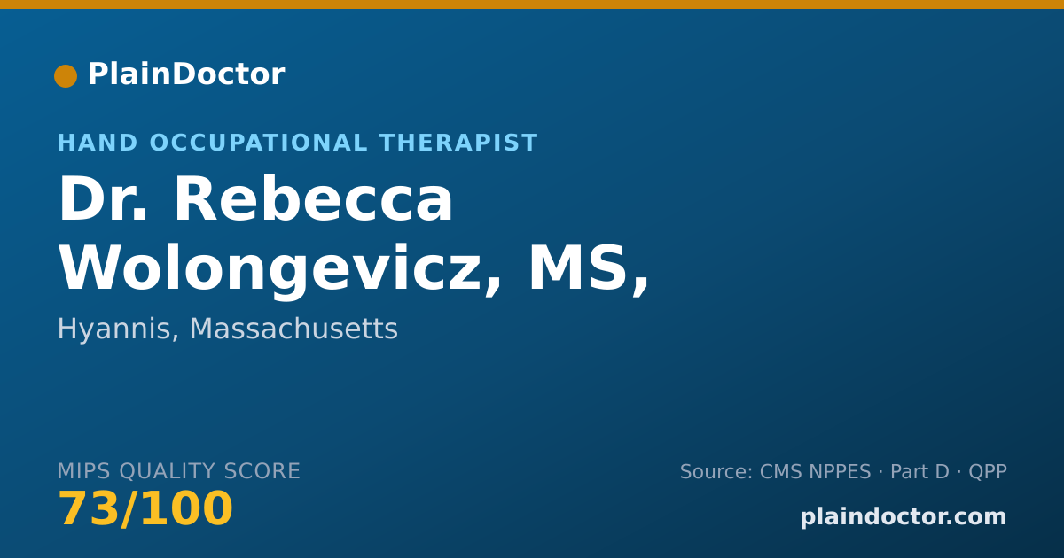 Shareable card for Rebecca Wolongevicz, MS, OTR/L, CHT - Hand Occupational Therapist, Hyannis, MA