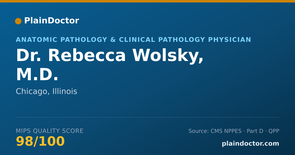 Shareable card for Rebecca Wolsky, M.D. - Anatomic Pathology & Clinical Pathology Physician, Chicago, IL