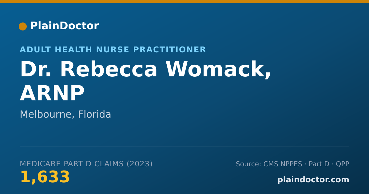 Shareable card for Rebecca Womack, ARNP - Adult Health Nurse Practitioner, Melbourne, FL