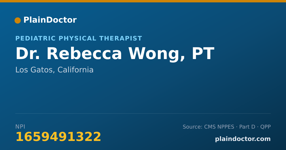 Shareable card for Rebecca Wong, PT - Pediatric Physical Therapist, Los Gatos, CA