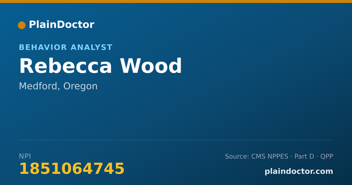Shareable card for Rebecca Wood - Behavior Analyst, Medford, OR