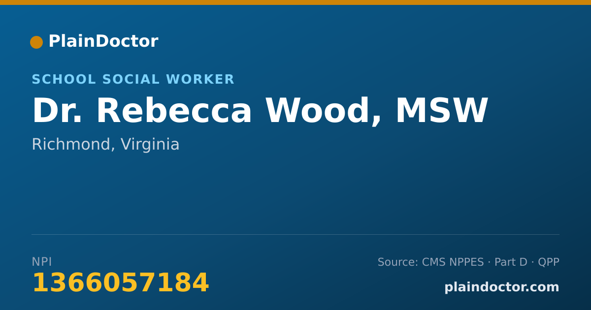 Shareable card for Rebecca Wood, MSW - School Social Worker, Richmond, VA