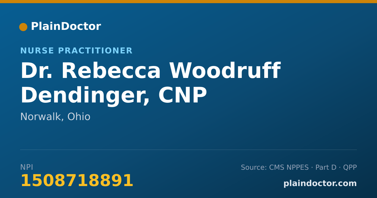 Shareable card for Rebecca Woodruff Dendinger, CNP - Nurse Practitioner, Norwalk, OH