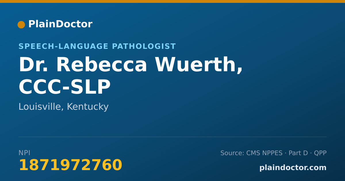 Shareable card for Rebecca Wuerth, CCC-SLP - Speech-Language Pathologist, Louisville, KY