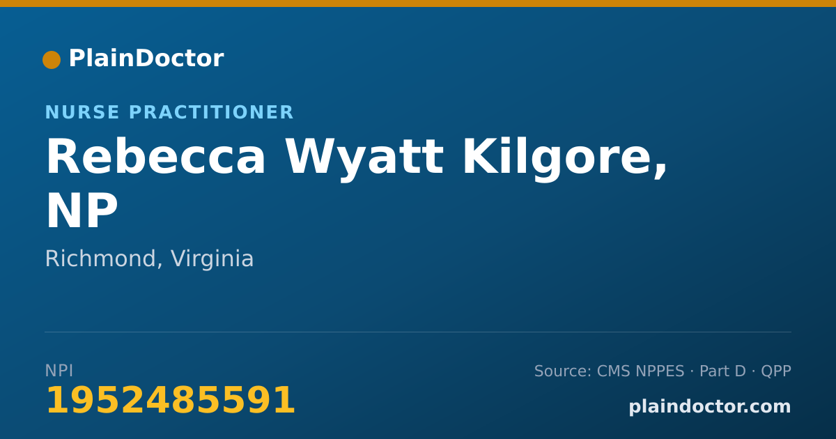Shareable card for Rebecca Wyatt Kilgore, NP - Nurse Practitioner, Richmond, VA