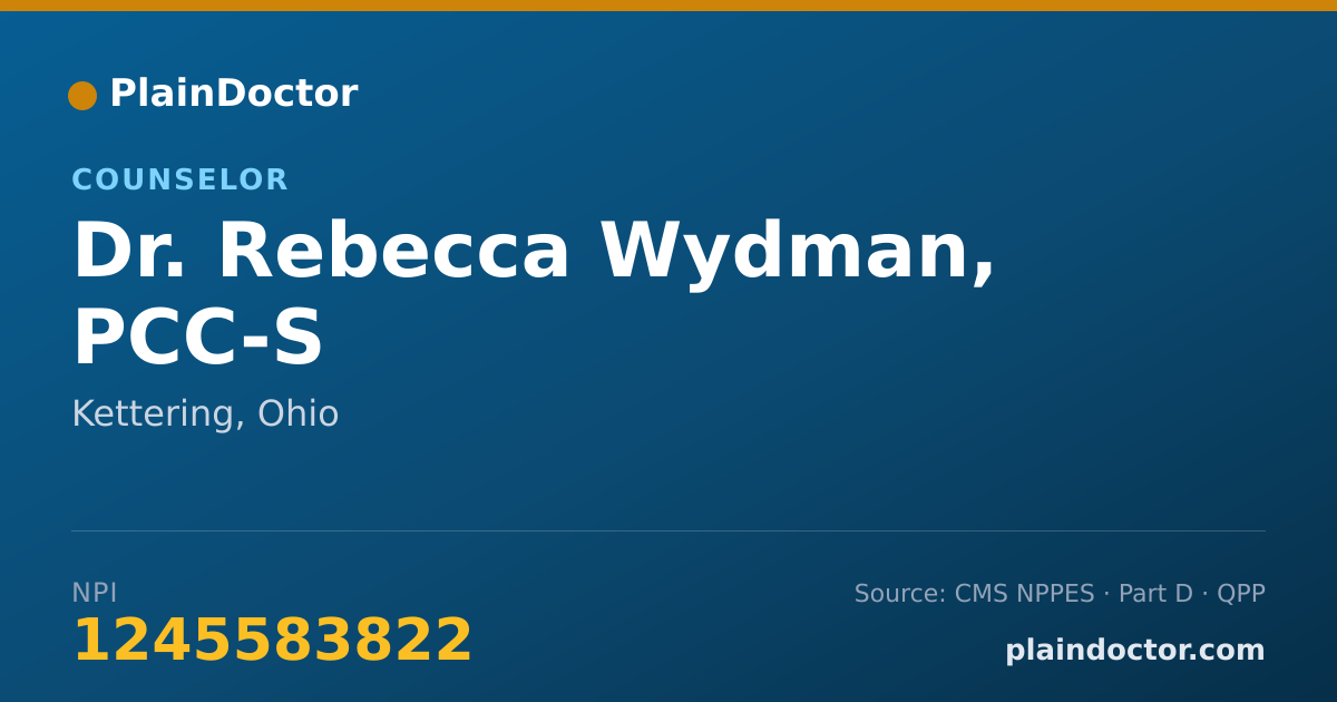 Shareable card for Rebecca Wydman, PCC-S - Counselor, Kettering, OH